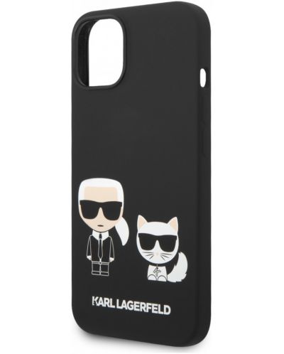 Калъф Karl Lagerfeld - Karl and Choupette, iPhone 14 Plus, черен - 3